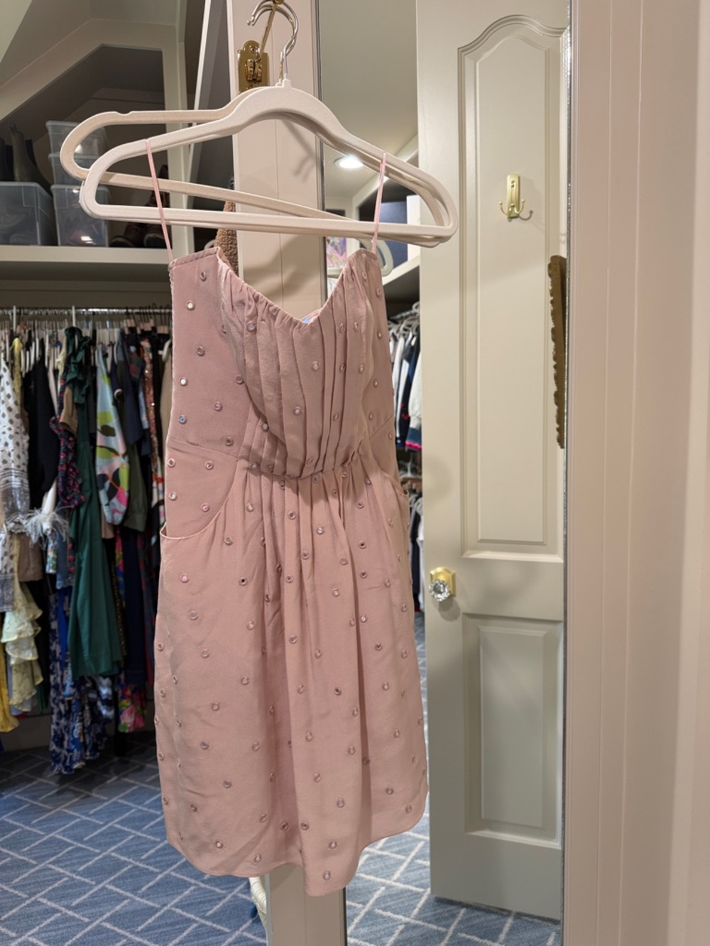 Rebecca Taylor Pink Embellished Mini Dress